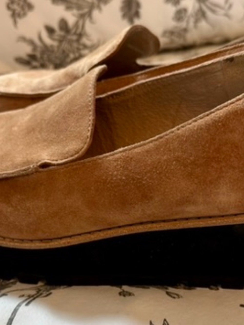 Eileen Fisher Suede Platform Loafers Size 6 Camel Lug Sole Preppy Shoes Women’s - Picture 3 of 4